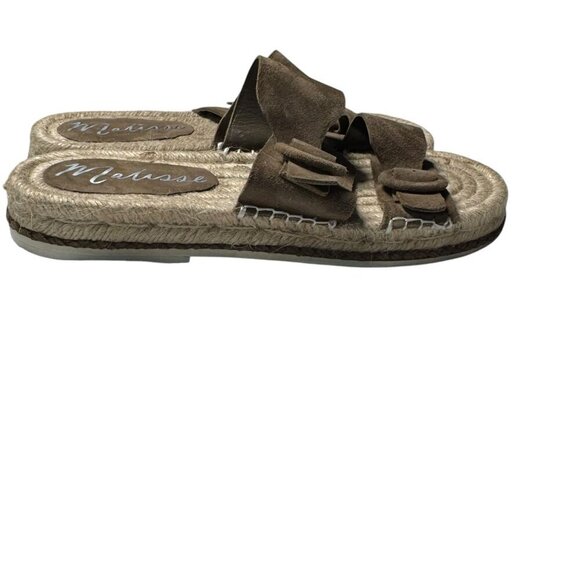 Matisse CAPE suede flat espadrille womens double buckle sandals size 9 new - Picture 3 of 8